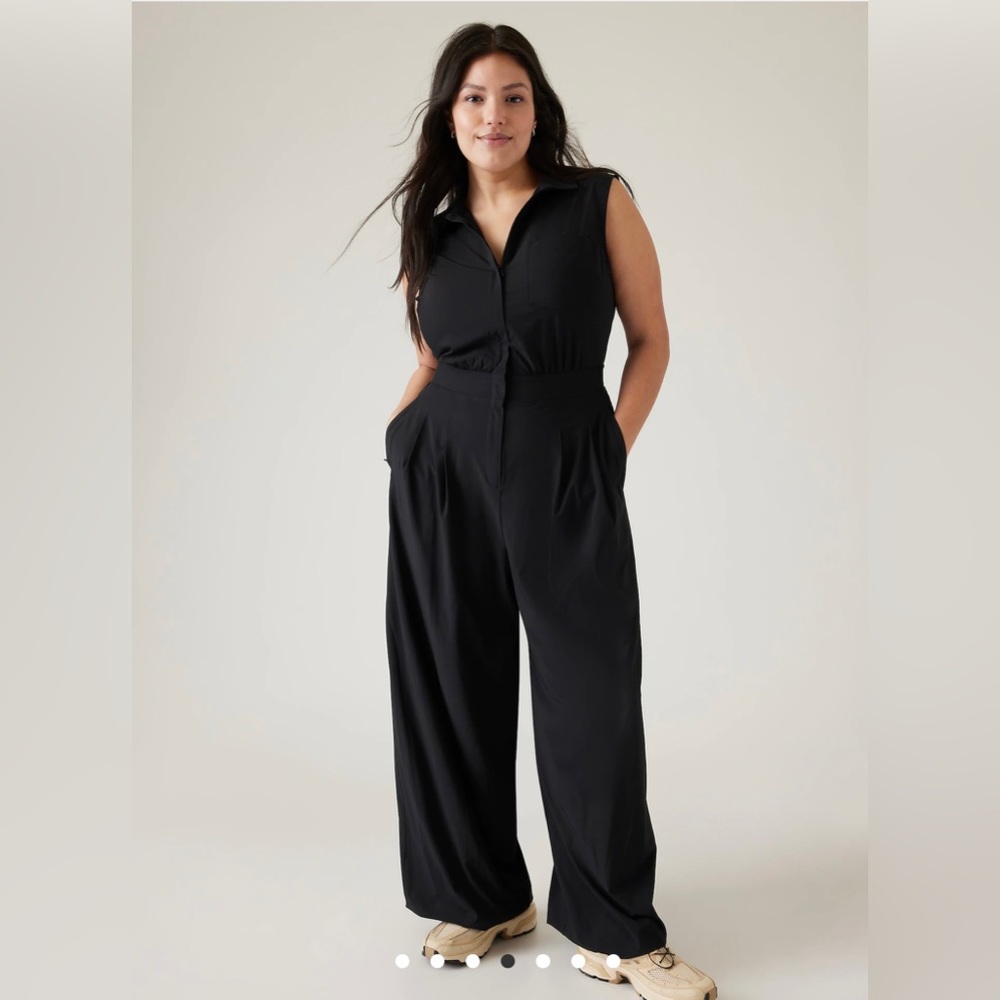 Athleta Brooklyn Heights Wide Leg Jumpsuit // Black - Picture 6 of 16